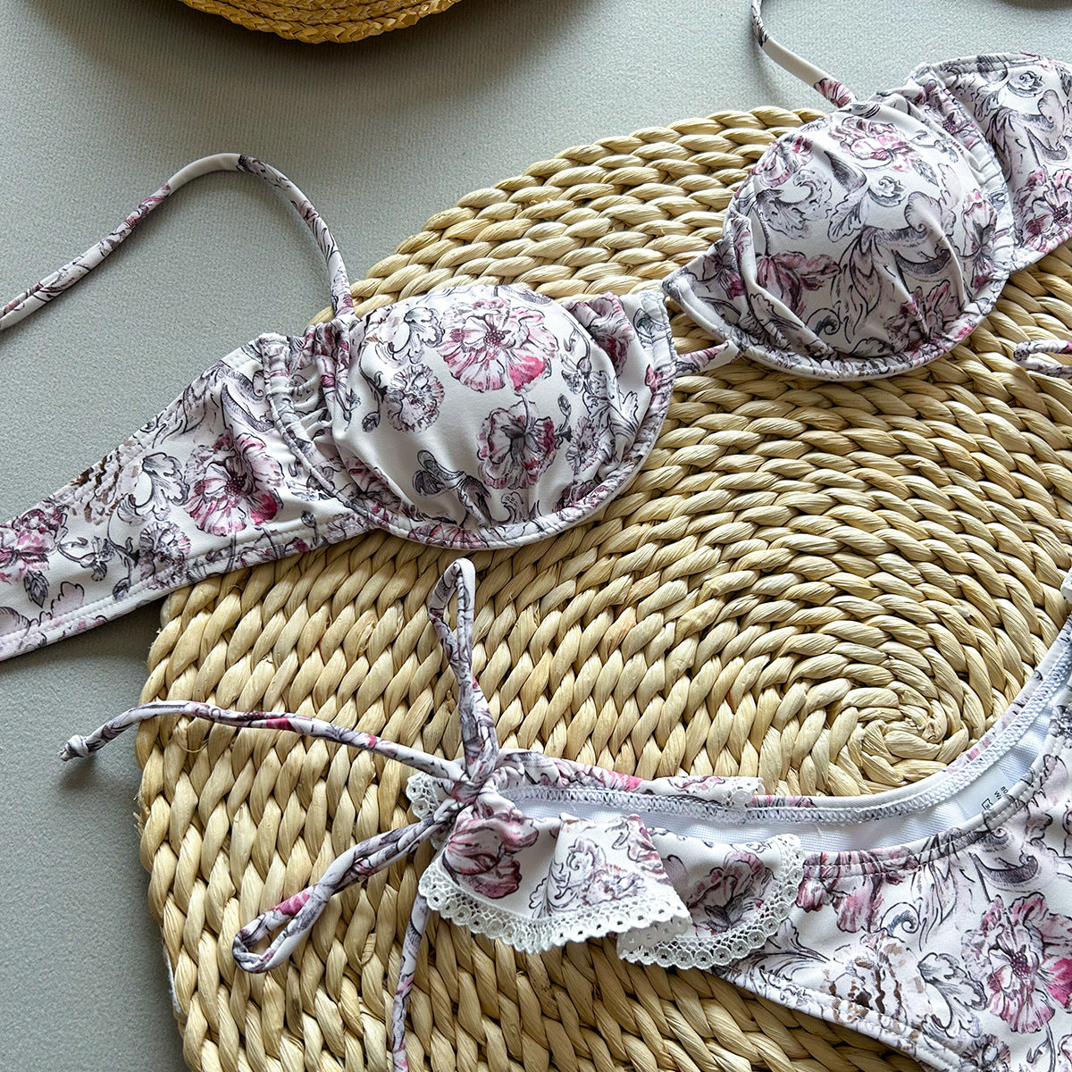 Bikini Sexy Bikini Printed Lace Split Women Swimsuit Swimsuit Women