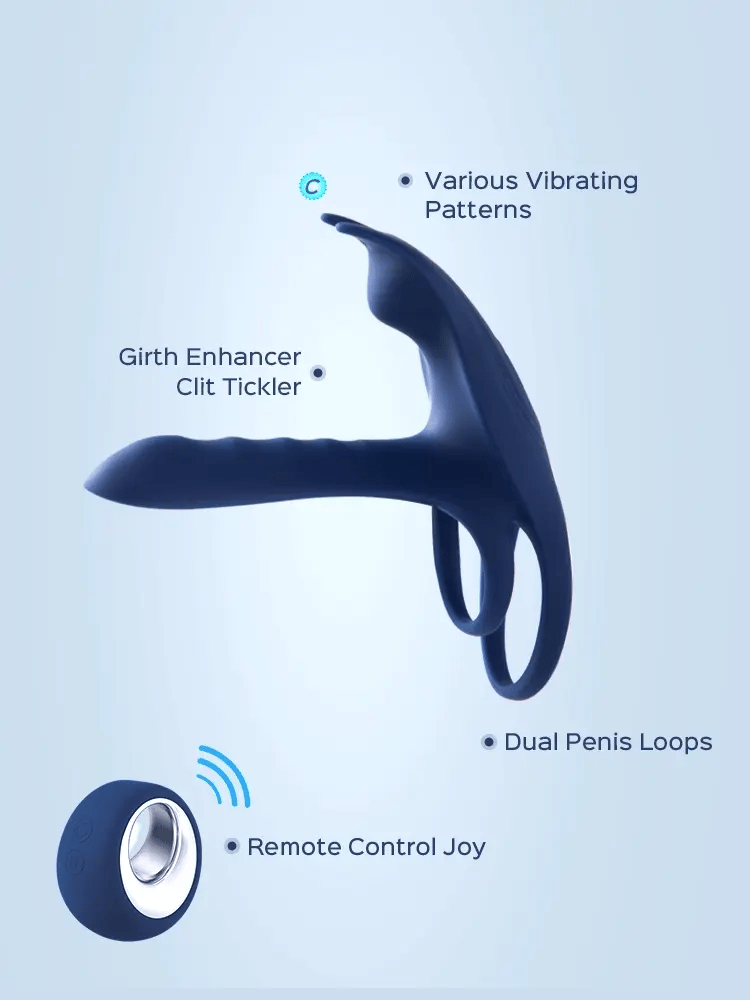 Blue Fox Vibrating Girth Enhancer Penis Sleeve - Blue
