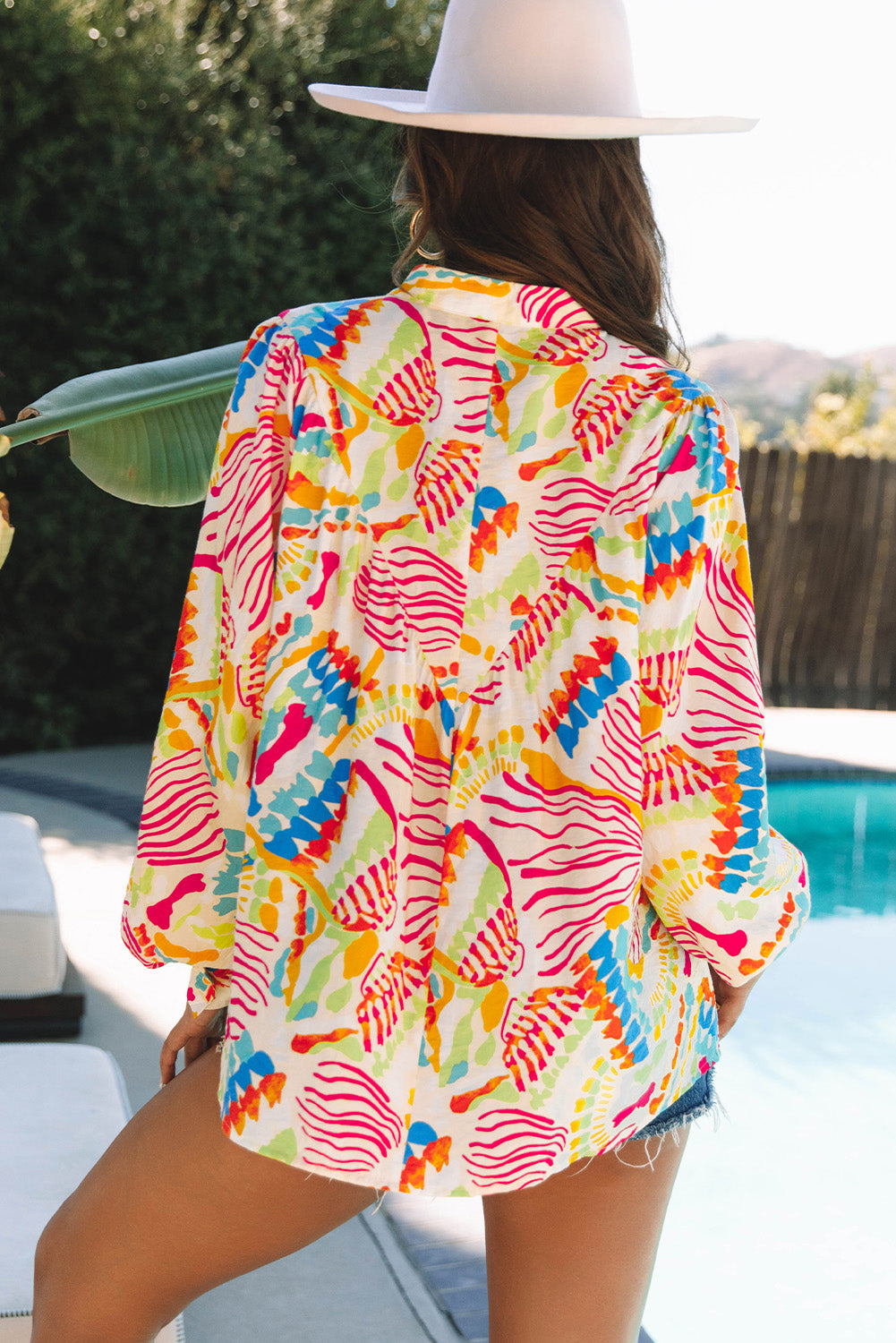 St. Martin Oversized Orange Abstract Printed Shirt