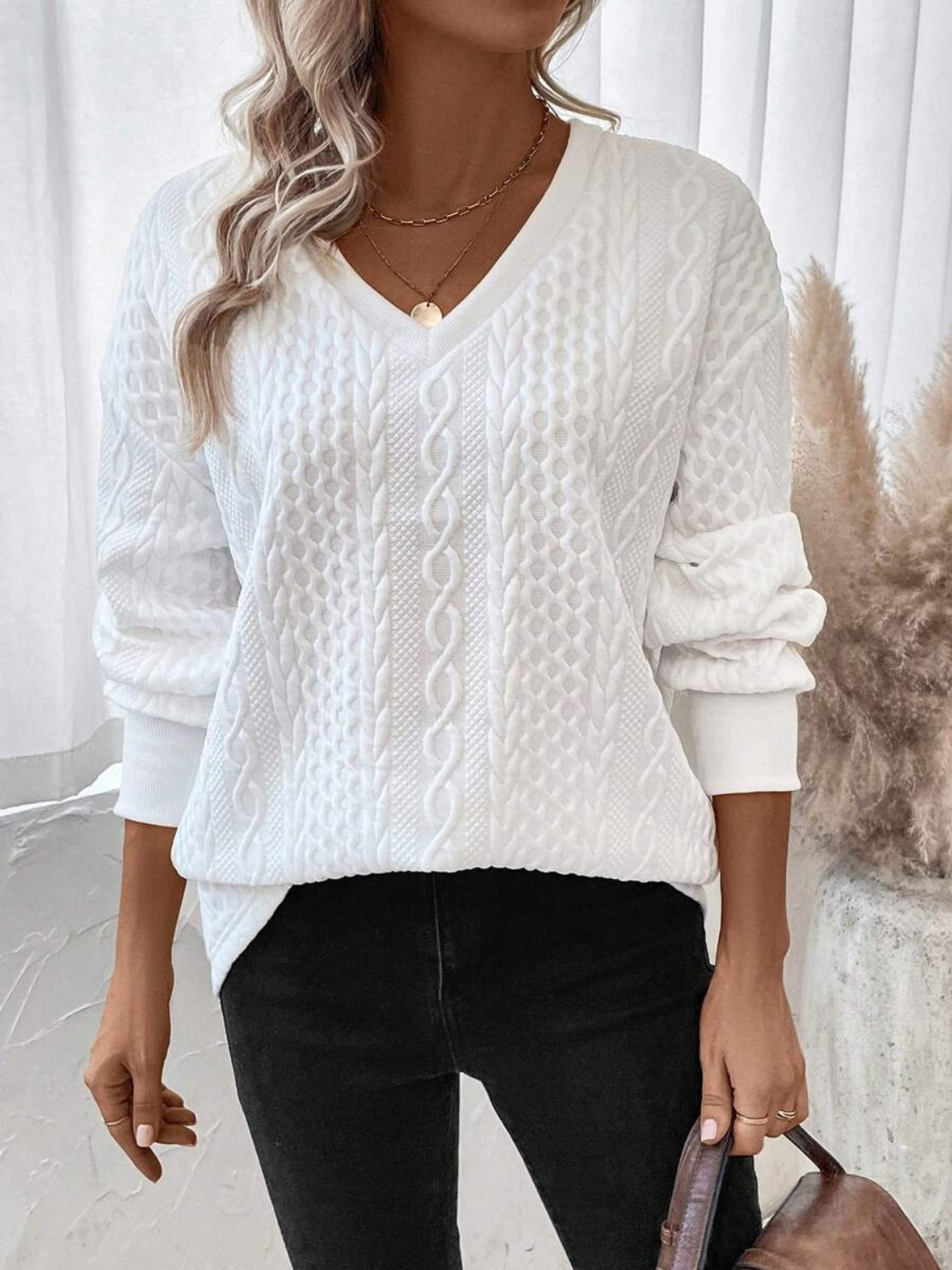 V-Neck Long Sleeve Sweater