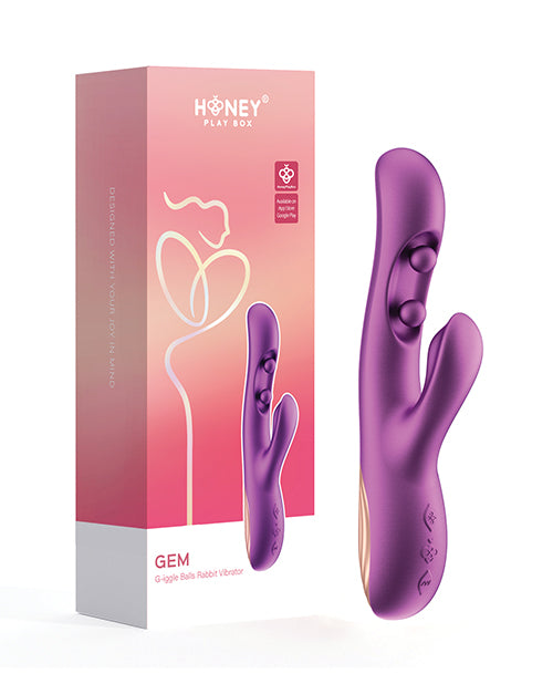 GEM Twin Balls Rabbit Vibrator - Purple