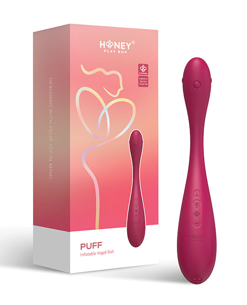 Puff App-Controlled Inflatable Kegel Ball - Dark Red
