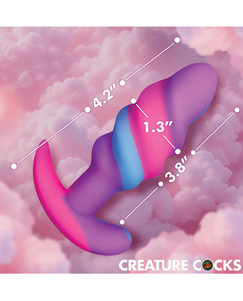 Creature Cocks - Unicorn Swirl Silicone Butt Plug - Small