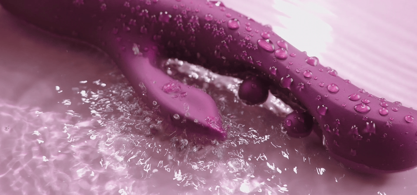 GEM Twin Balls Rabbit Vibrator - Purple