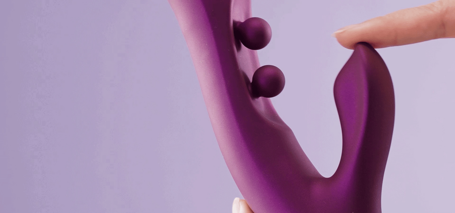 GEM Twin Balls Rabbit Vibrator - Purple