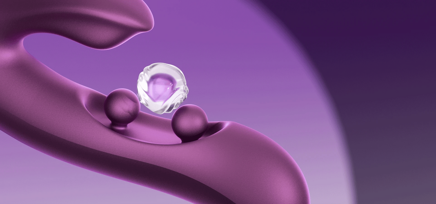 GEM Twin Balls Rabbit Vibrator - Purple